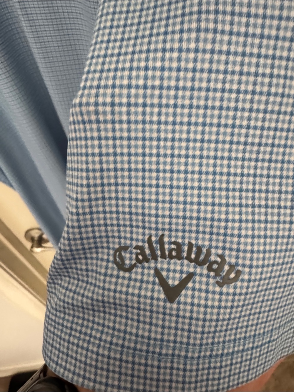 Callaway Light Blue Micro-Check Performance Polo - Picture 3 of 3